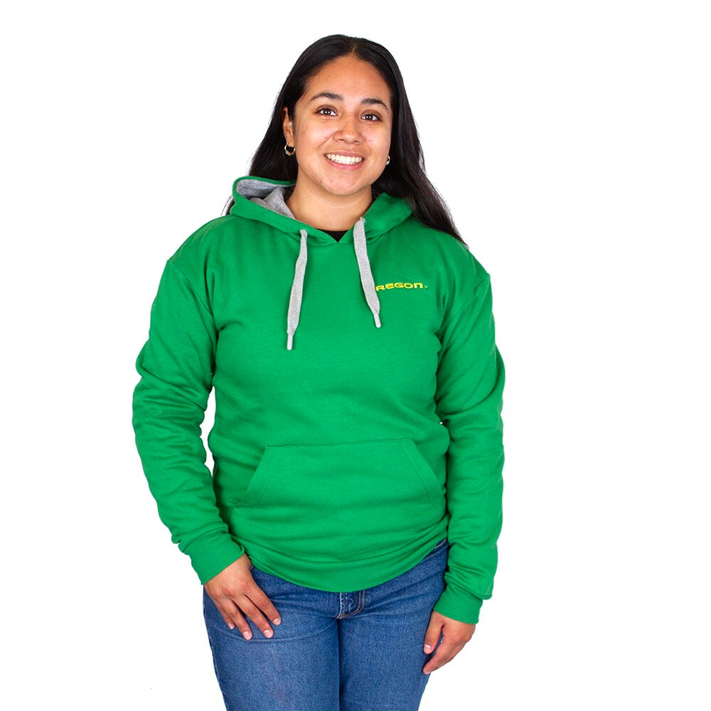 Oregon, Antigua, Green, Hoodie, Women, Embroidered, Victory, Pullover, Sweatshirt, 1021825